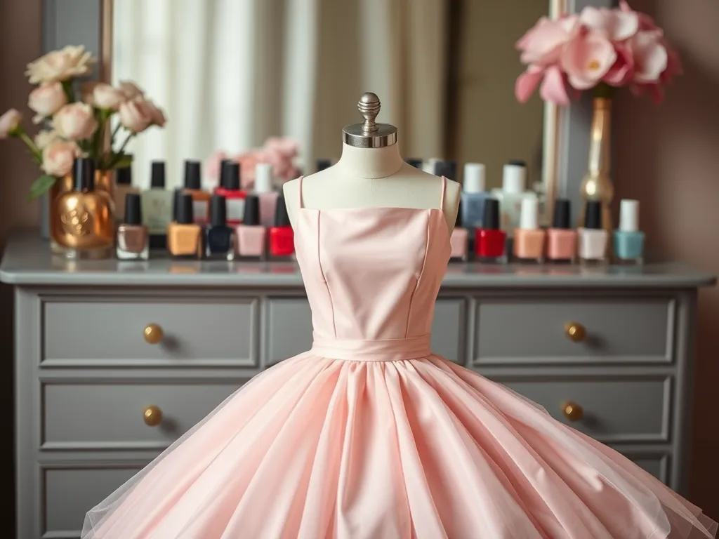 Jakie paznokcie do pudrowej sukienki?