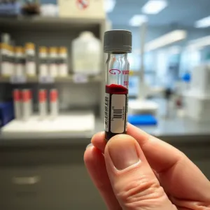 Elegancka buteleczka podkładu z pędzlem na marmurowym blacie, podkreślająca estetykę profesjonalnych kosmetyków do makijażu.