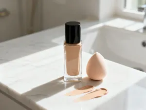 Profesjonalne pędzle do eyelinera z cienkimi końcówkami ułożone na marmurowym blacie, gotowe do precyzyjnego makijażu kreski.