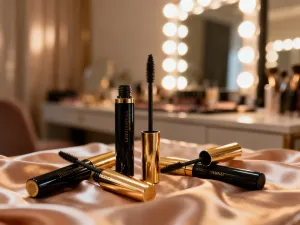 Elegancka konturówka i szminka na marmurowym blacie, przygotowane do wykonania precyzyjnego makijażu ust.